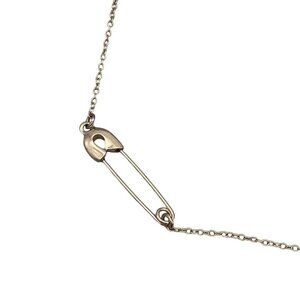 KC BYGB Safety Pin Chain Necklace Gold Tone 16 to 18.5 Inches